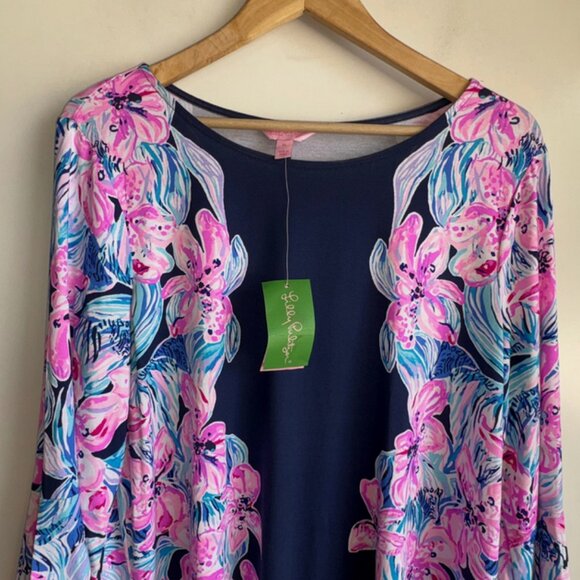 NWT Lilly Pulitzer Ophelia Swing Dress Size XL Hypes & Stripes Navy Pink - Picture 7 of 14